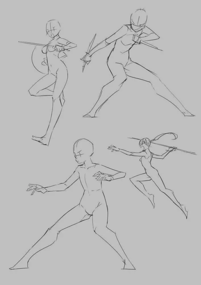 Anime Action Poses Reference 6