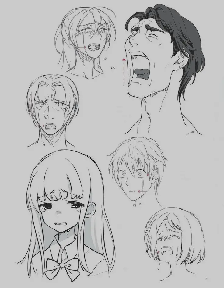 Anime Crying Drawing 1