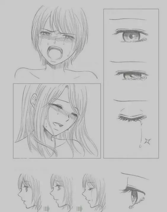 Anime Crying Drawing 10