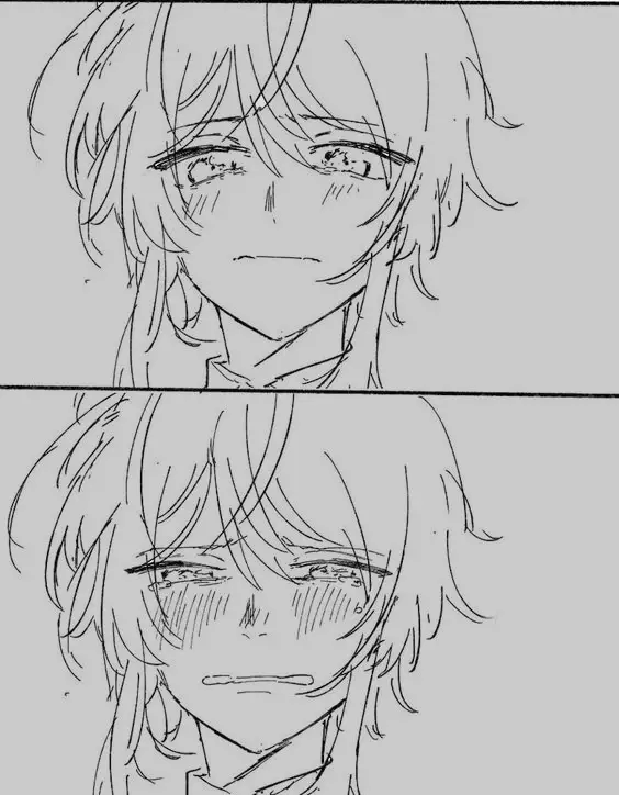 Anime Crying Drawing 11