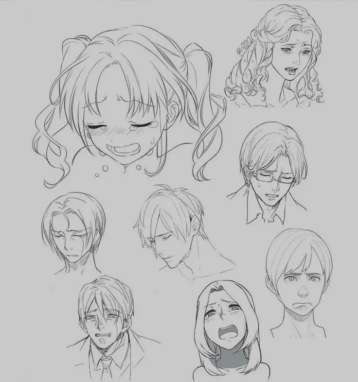 Anime Crying Drawing 3
