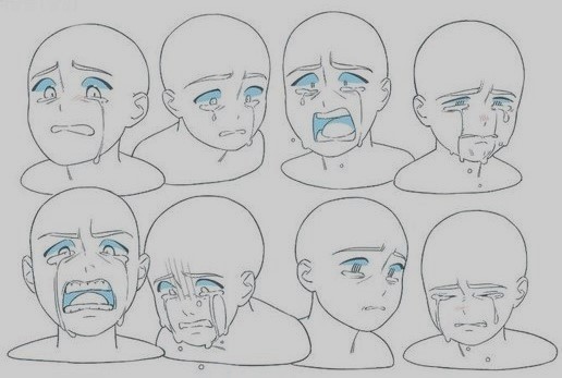 Anime Crying Drawing 7