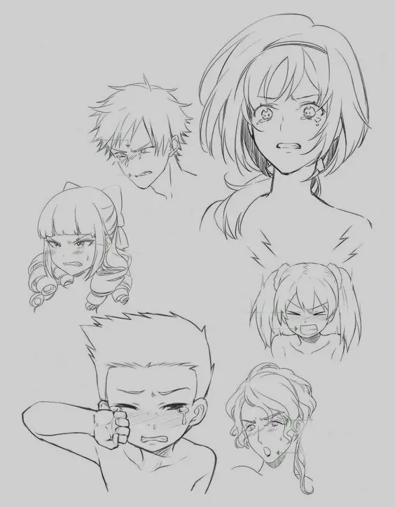 Anime Crying Drawing 8
