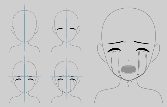 Anime Crying Eyes Drawing 13