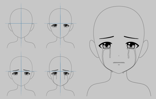 Anime Crying Eyes Drawing 14