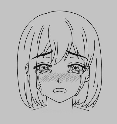 Anime Crying Eyes Drawing 15