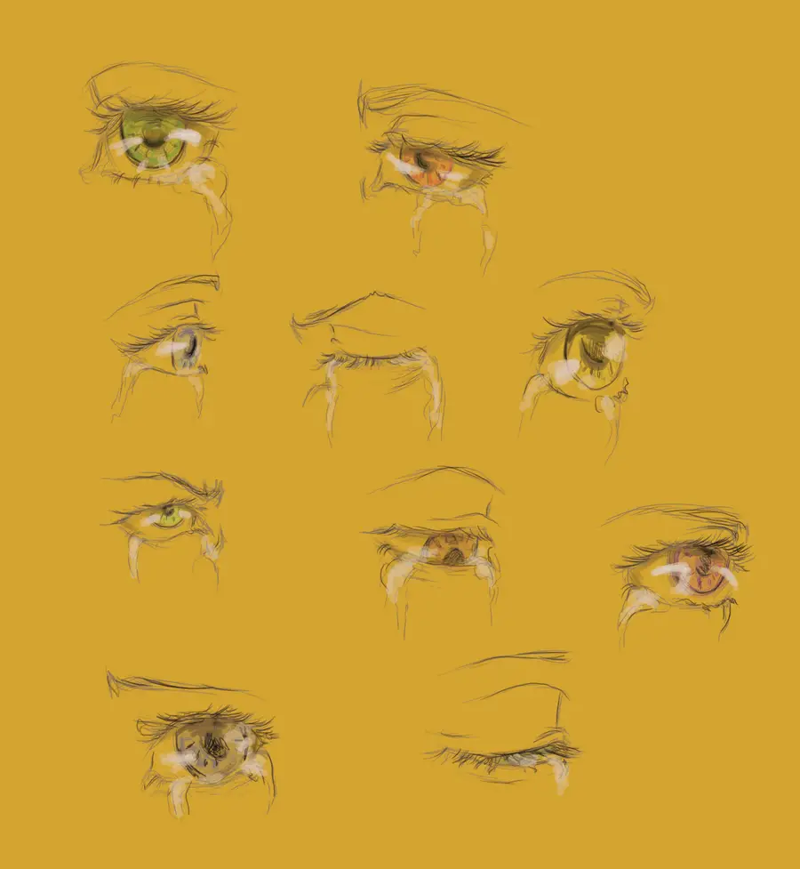 Anime Crying Eyes Drawing 18