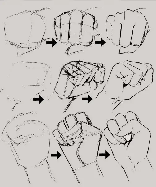 Anime Fist Drawing 10