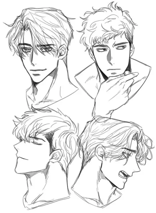 Anime Male Face Drawing 13