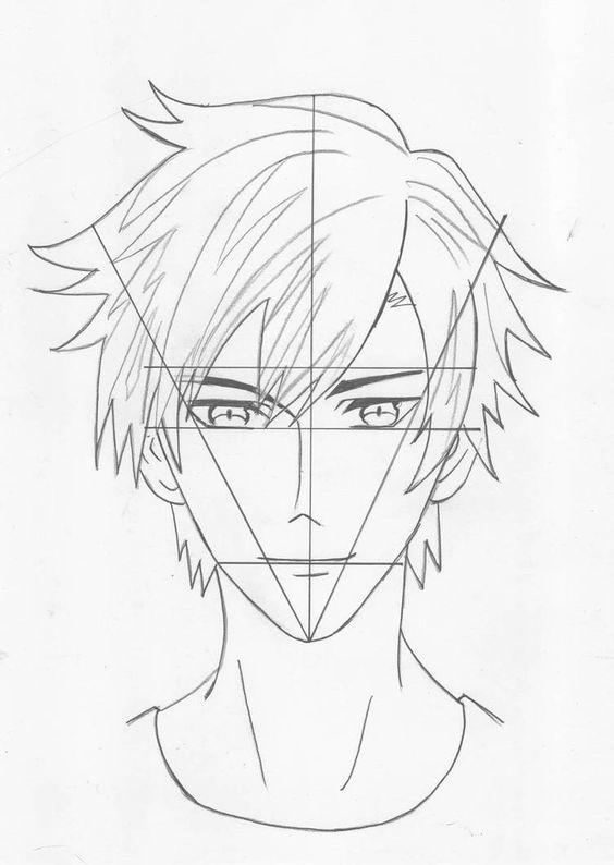 Anime Male Face Drawing 14