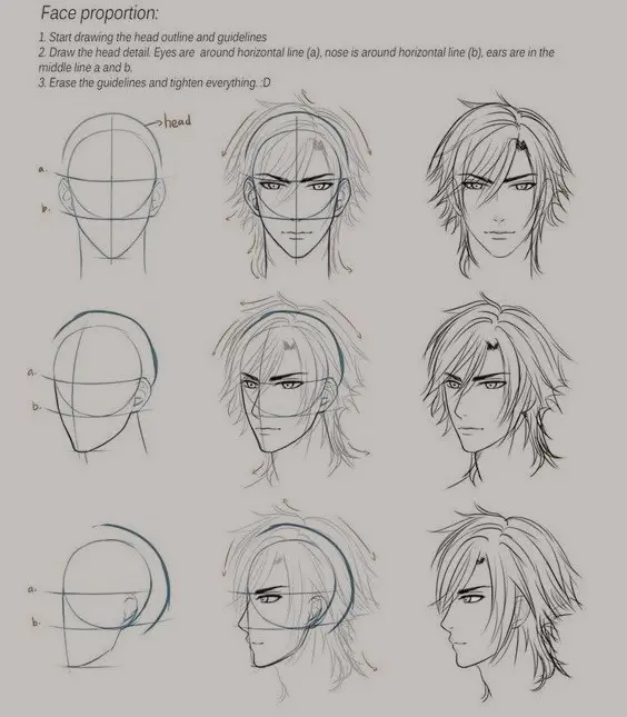Anime Male Face Drawing 18