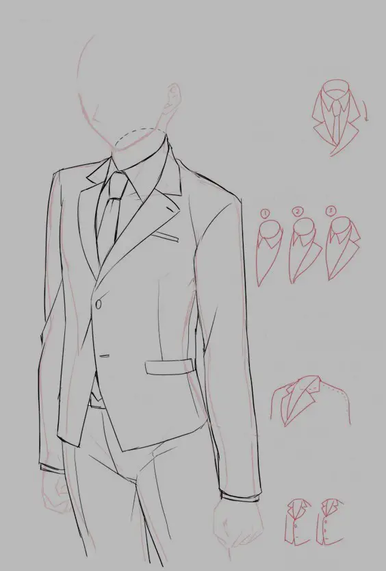 Anime Suit Drawing 5