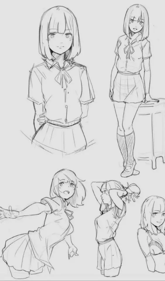 Anime Uniform Drawing 15