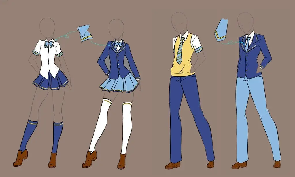 Anime Uniform Drawing 4