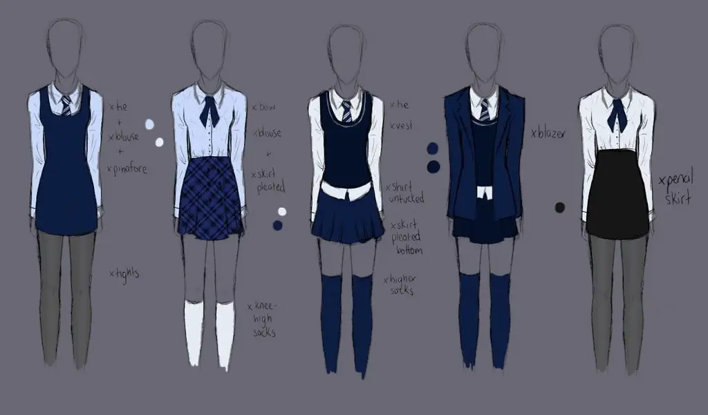 Anime Uniform Drawing 5