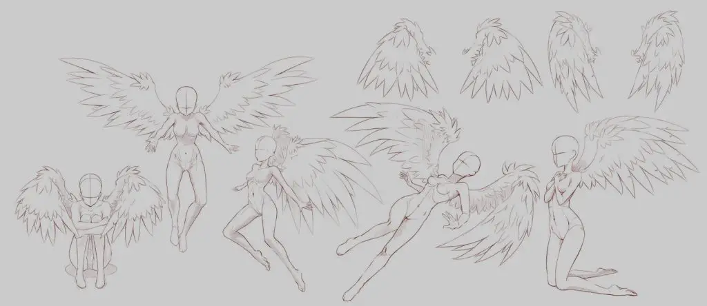 Anime Wings Drawing 2 1024x444