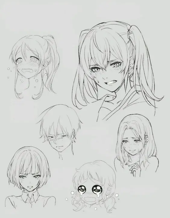 Crying Drawing Reference 12