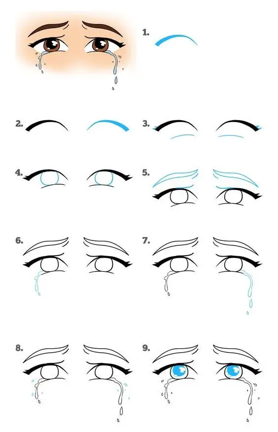 Crying Drawing Reference 4