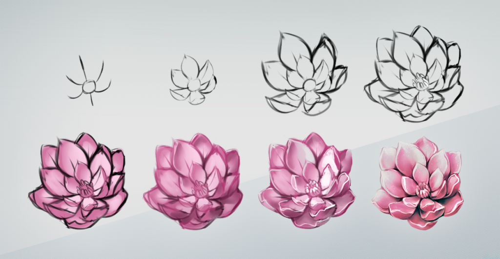 Flower Drawing Reference 19 1024x531
