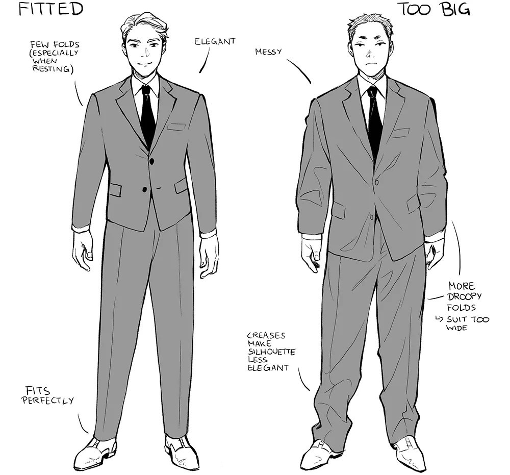 Suit Drawing Reference 36