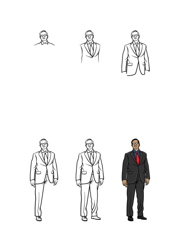 Suit Drawing Reference 38
