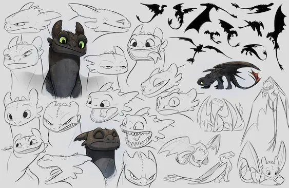 Toothless Drawing Reference 9