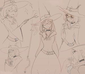 Premium Vector | Kawaii anime girl witch illustration