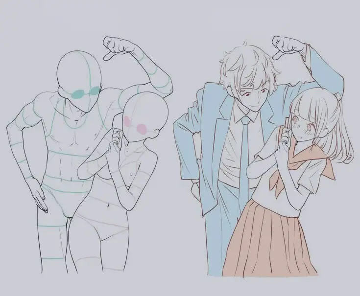 Anime Couple Drawing 6