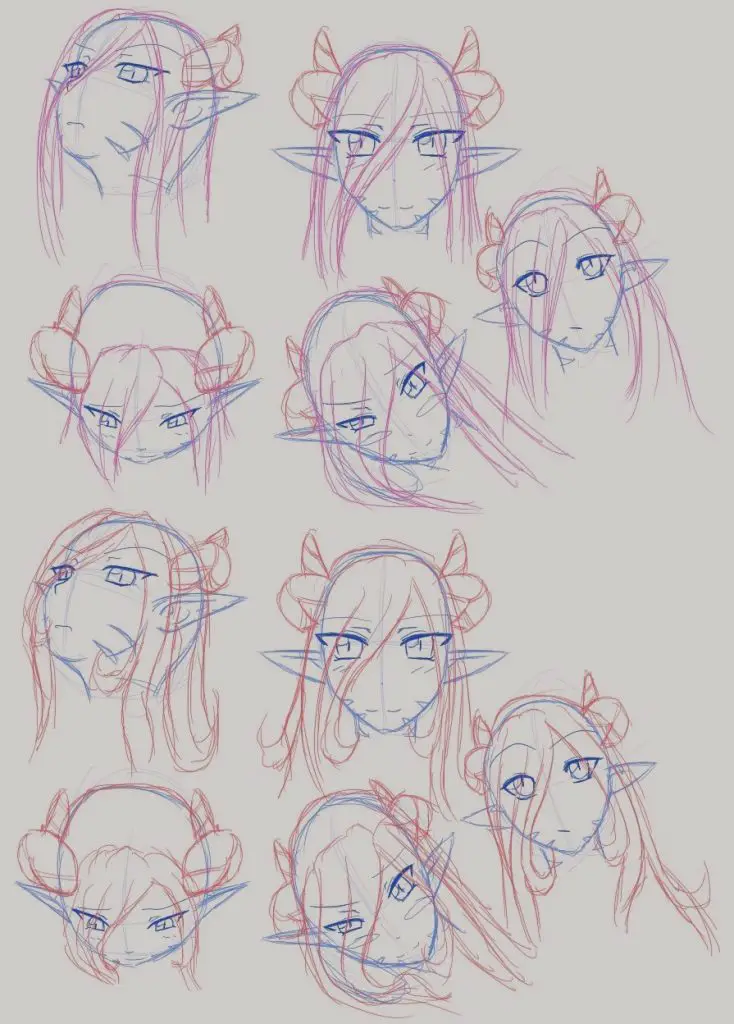 Anime Horns Drawing 7 734x1024