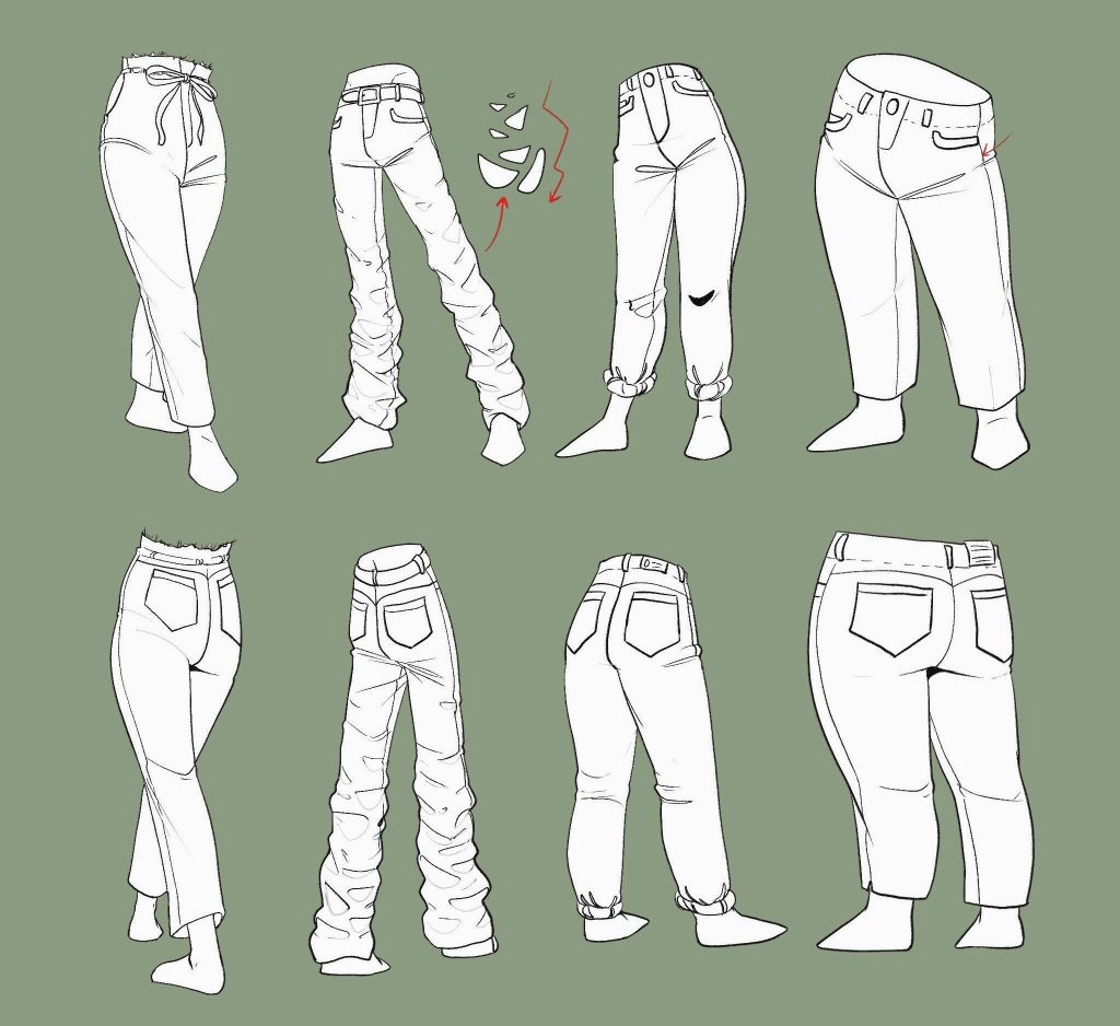 Anime Jeans Drawing 5 1024x938