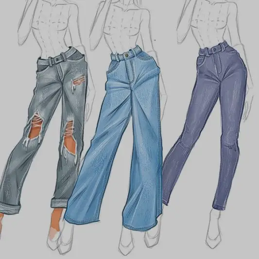 Anime Jeans Drawing 9