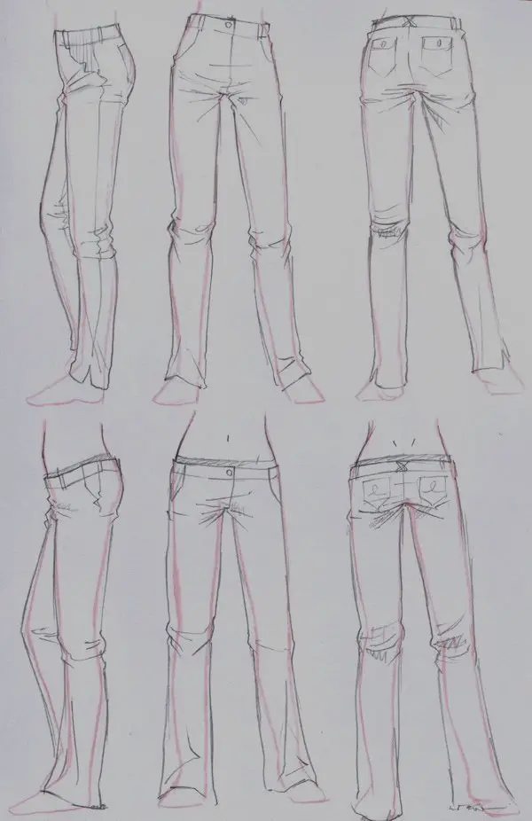 anime jeans drawing