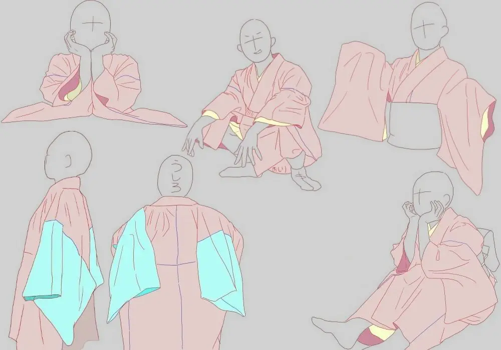 Anime Kimono Drawing 11