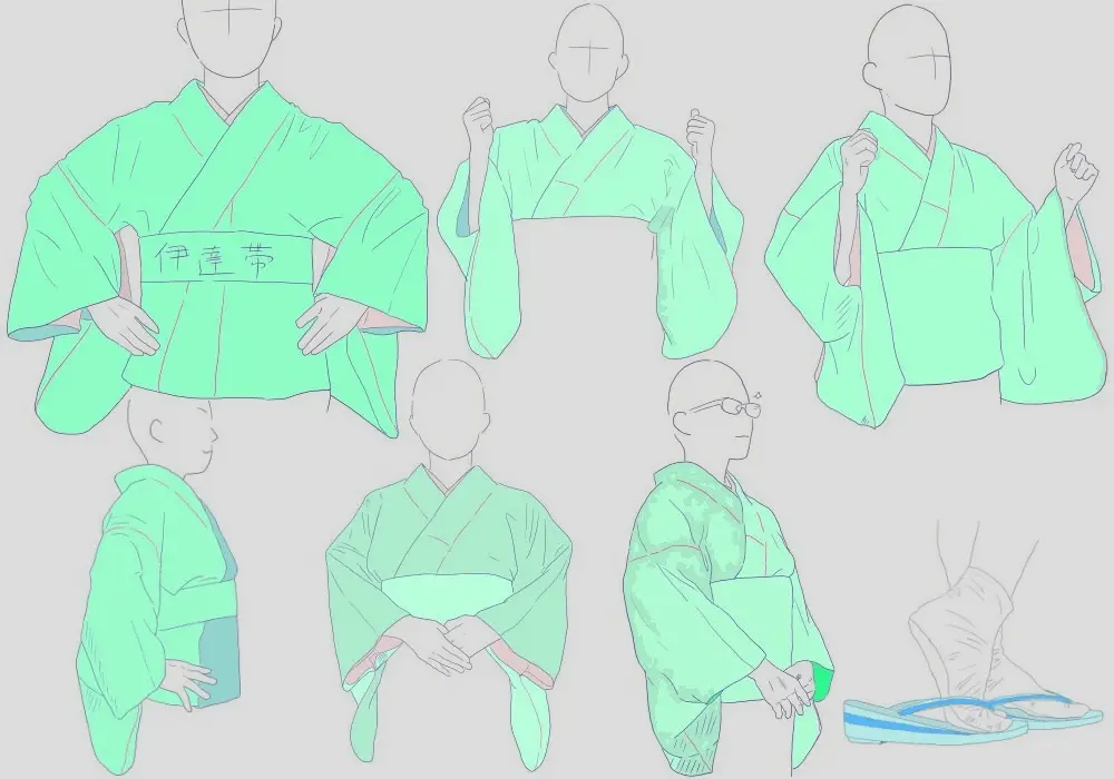 Anime Kimono Drawing 6