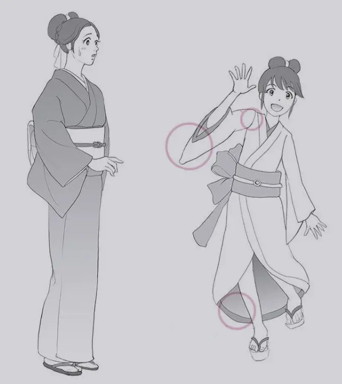 Anime Kimono Drawing 8