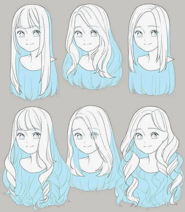 Anime Long Hair Drawing 2