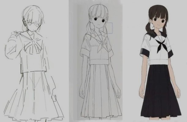 Anime Schoolgirl Drawing 13