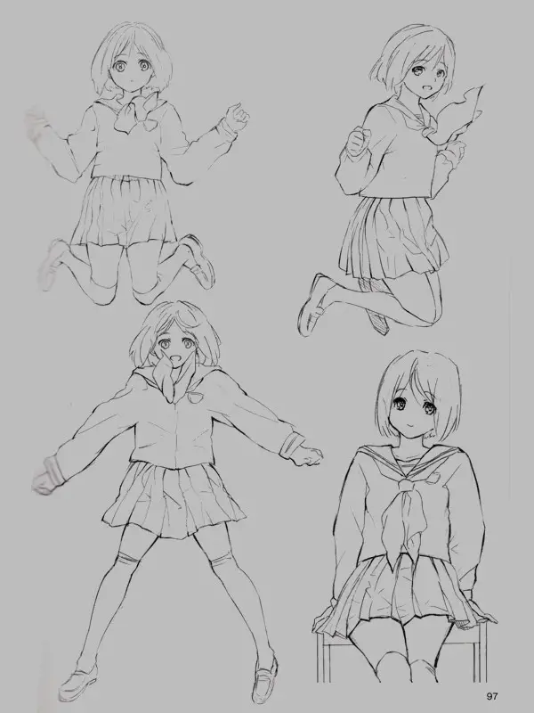 Anime Schoolgirl Drawing 9