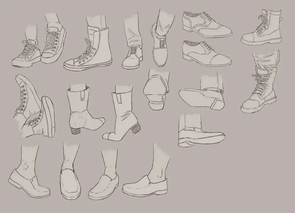 Anime Shoes Drawing 1 1024x739