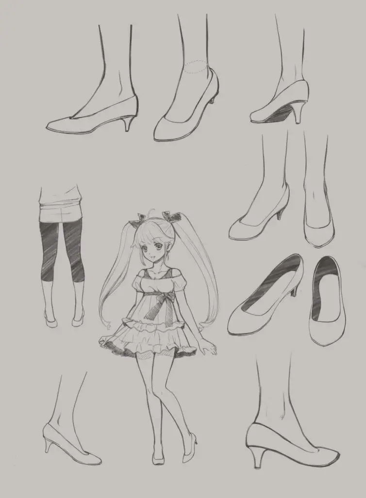 Anime Shoes Drawing 11 754x1024