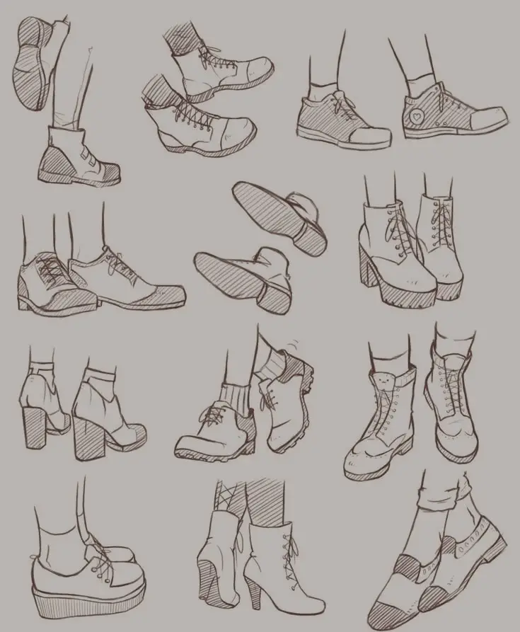 Anime Shoes Drawing 5