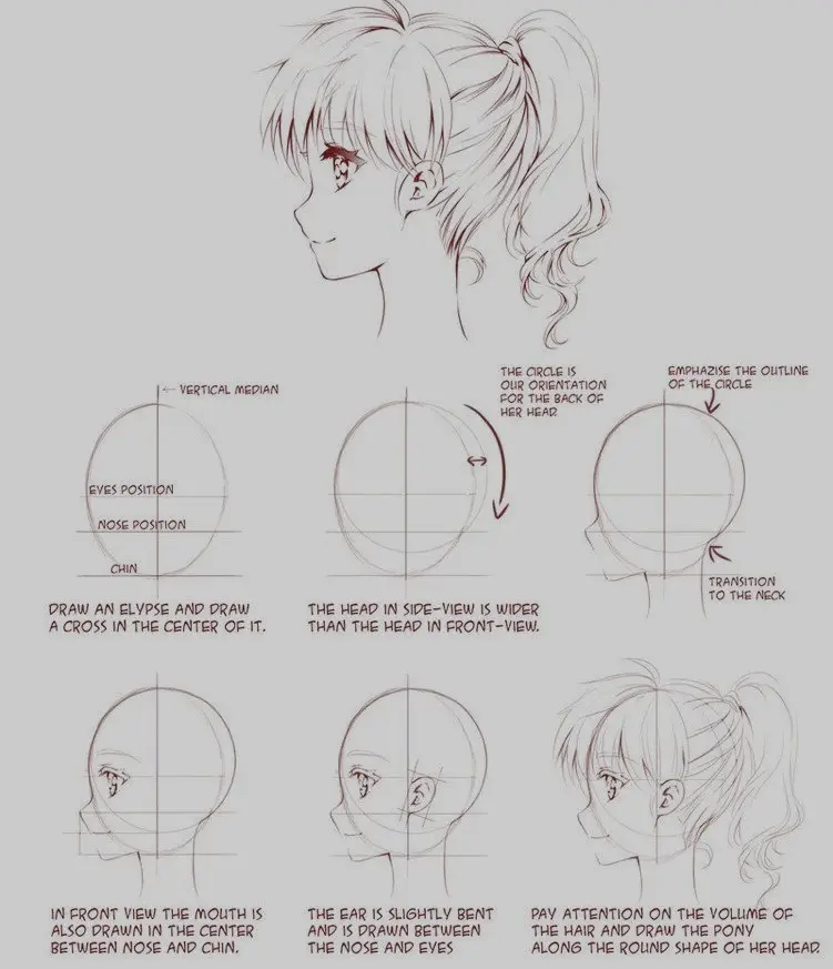 Anime Side View Drawing 4