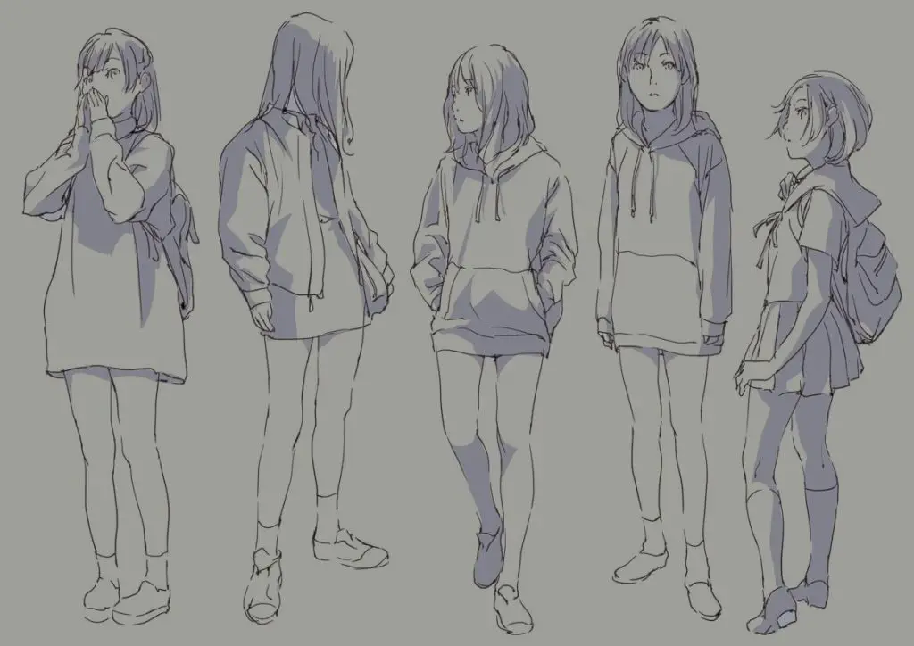 Anime Standing Pose Reference 16 1024x724