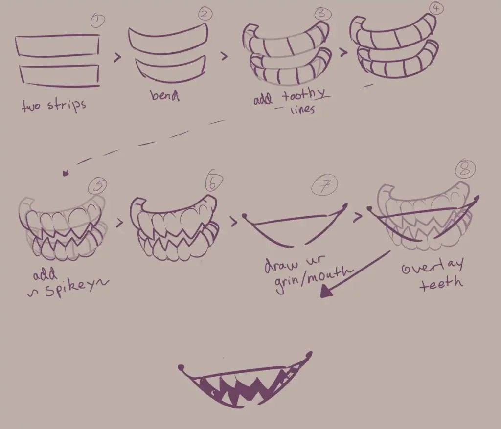 Anime Teeth Drawing 8 1024x877