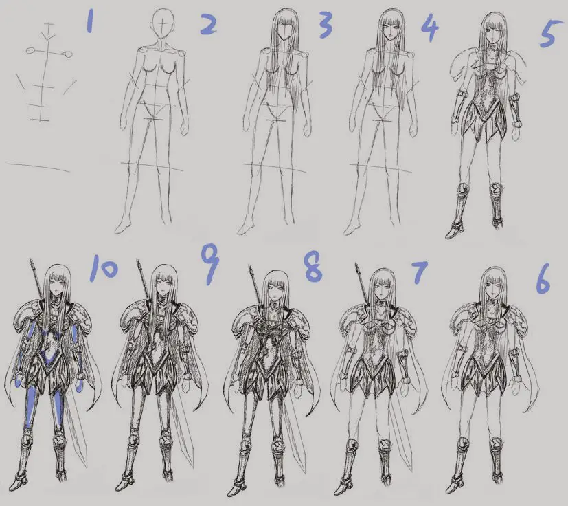 Female Armor Drawing 17
