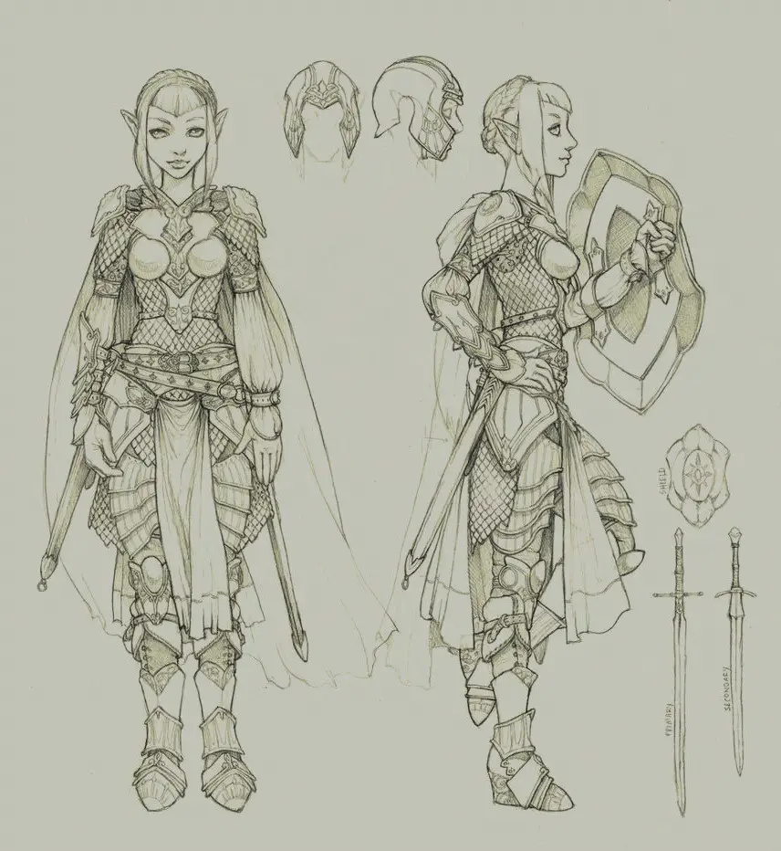 Female Armor Drawing 19