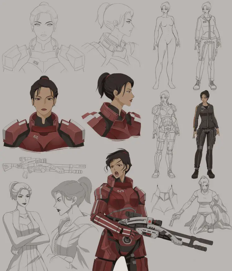 Female Armor Drawing 20