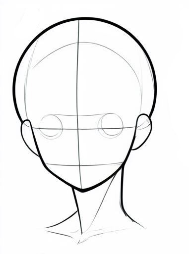 Reference image for how to draw anime head f 1