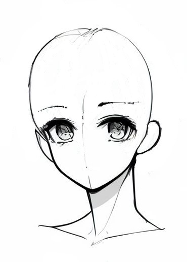 Reference image for how to draw anime head f 2