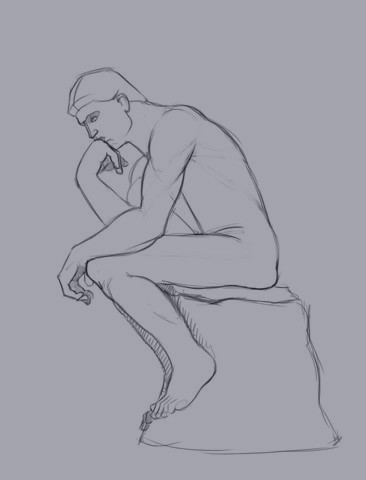 Thinking Pose Reference 9